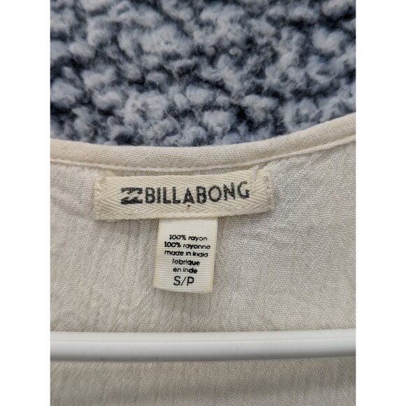 Billabong Boho Blouse Size S Fairy Cottagecore Peasant Western Bell Sleeve Cream - Picture 13 of 13